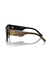 Dolce & Gabbana DG449 Stampa Leopardo Marrone Su Nero
