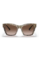 Dolce & Gabbana DG4384 Stampa Leopardo Marrone Su Nero